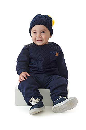 Conjunto Blusão Com Matelassê e Calça Bebê-Meninos Up Baby, Azul, 01