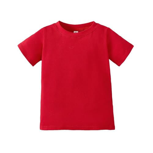 Magic Park 6M-14Y Baby Short Long Sleeve Tee Tops Toddler T-Shirt Kids Solid Color Shirts Boys Girls Casual Blouse