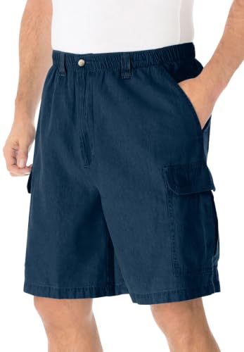 KingSize Knockarounds 8" Full-Elastic Cargo Shorts Navy
