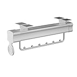 Appendiabiti per guardaroba, con barra scorrevole estraibile, portata 25 kg, ideale per riporre indumenti