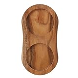 MoSundi Macinapepe in legno per cucina, in legno di acacia e gomma, con design a doppio scomparto, 15 x 7,8 x 1,5 cm, per casa, ristorante o catering