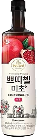 Korean CJ Petitzel Fruit Vinegar Drink Pomegranate 900mL, 30.43 Fl Oz - CJ 쁘띠첼 미초 마시는 식초 | 석류