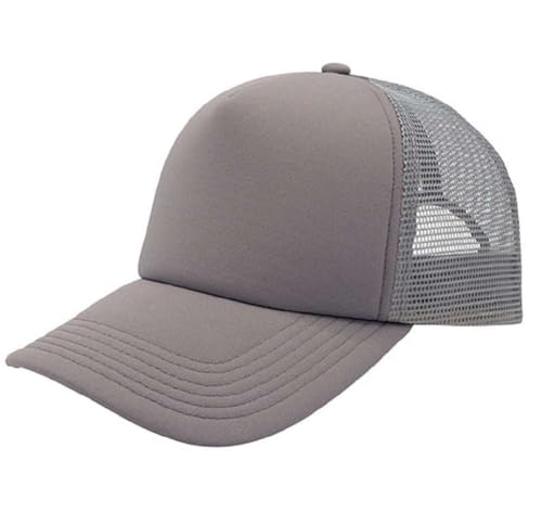 Image of NYFASHION101 Plain Mesh Trucker Hat - Breathable 6-Panel Daily Snapback Cap, Customizable Ideal for DIY Embroidery & Patches