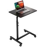 SOROGRA Overbed Table with Adjustable Height, Small Bedside Table with Wheels for Hospital...