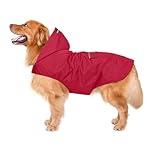 Zellar Dog Raincoat with Hood, Collar Hole, 100% Waterproof Ultra-Light Breathable Rainwear Rain Jacket with Safe Reflective Strips for Medium to Large Dog, Pink, 3XL