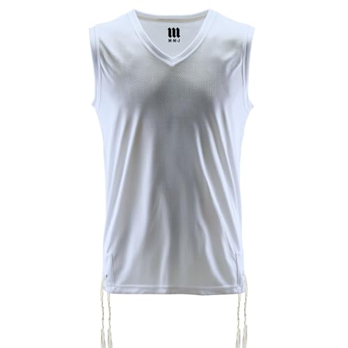 Sport Tzitzit Men Dry Fit Tank Top Undershirt V-Neck, Kosher Tzitzis Breathable Tallit Katan Moisture Wicking