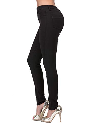 High Waisted-Rise Colored Stretch Skinny Destroyed Ripped Distressed Jeans for Women Olive Mustard RED - Image 4