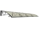  BELLHOUSE COPERTURE Marquesina de Hierro Mod. Ricciolo Top - Prof.100 Long.400 cm-Transparent