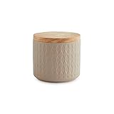 vorratsdose keramik holzdeckel SCHICK UND FUNKTIONAL – Die Dosen aus robuster Keramik lassen sich immer wieder neu befüllen. Egal, ob Knoblauchsalz oder Müsli – die glatte Glasur im Inneren ist aromaneutral.