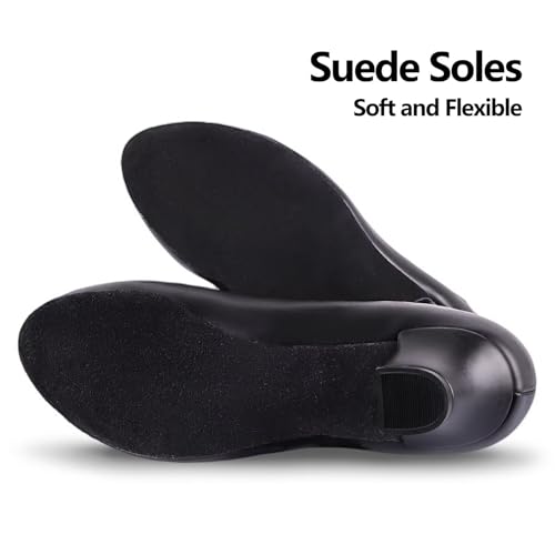 ARCLIBER Suede Character Shoes for Women Dance Shoes Ankle Strap 1.55" Dance Heels for Ballroom Salsa Tango Flamenco Latin3