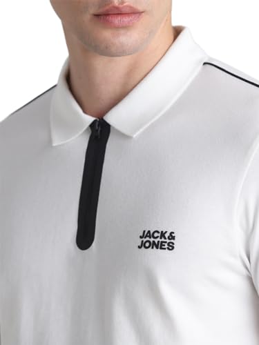 Image of Jack & Jones Mens Cotton Slim Fit Zipper Polo
