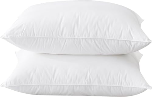 BHZ King Size Pillows Feather Down Set of 2 Hotel My King Pillows Bed Goose Pillow Luxury 2 Pack Pillow for Sleeping Side Sleepers Soft Support Gifts