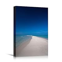 Canvas Wall Art Seashore View Beach Beach Blue Coastal Cool Photography Relax/Calm - 12x18 inches