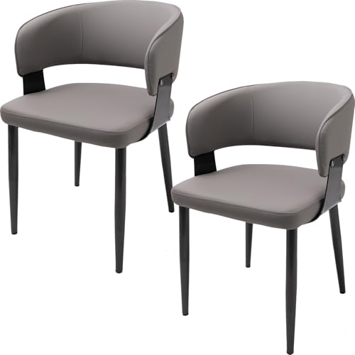 ダイニングチェア 2脚セット ダイニング椅子 食卓椅子 チェア おしゃれ 北欧風 現代風 組立簡単 滑り止め付き グレー