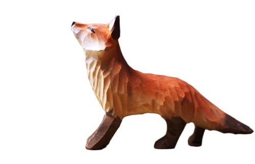 Fuchs im nordischen Stil, handgefertigt, Holzschnitzerei, Tiermodell,...