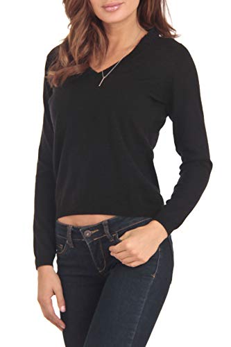 Cashmere Blend Black V-Neck Sweater