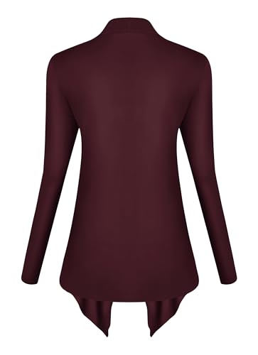 Image of Urban CoCo Women's Drape Front Open Cardigan Long Sleeve Irregular Hem