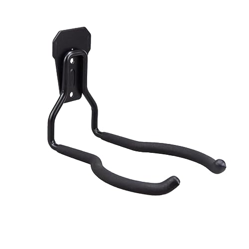 SEWOART Gancio Da Parete Porta Oggetti in Ferro e Pvc Nero, Gancio Porta Attrezzi Da Giardino e Appendiabiti Da Garage Resistente, Supporto Per Balcone e Ripostiglio Installazione a Vite Stabile