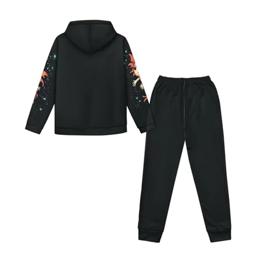 Girls Track Suit with Hoodies and Jogging Sweatpants Casual Cute Matching Sweat Set 5-12Y4