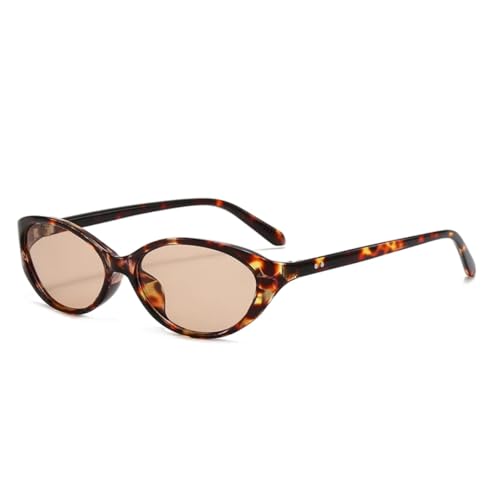 Lunettes de soleil œil de chat de luxe, monture léopard vintage à rivets