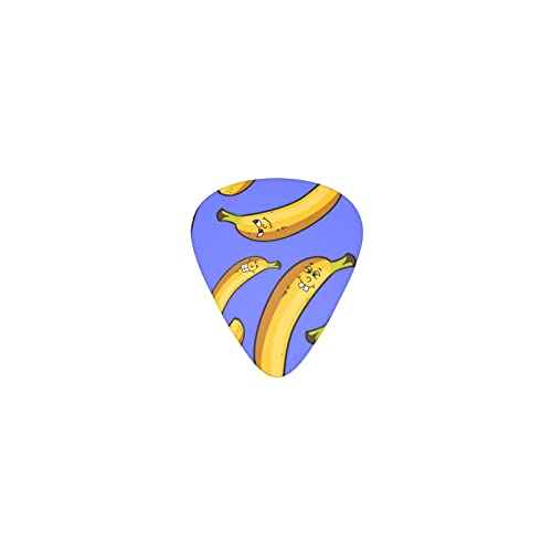 面白いバナナ デザインギターピック guitar pick ティアドロップ型 エレキギター/アコースティックギター/クラシックギター/ベース等の練習に最適な12枚セット