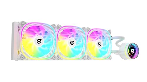 Nfortec - ATRIA X Refrigeración Líquida CPU ARGB 360mm, Espejo Infinito Rotable 360 Grados, 3x ventiladores 120mm PWM ARGB, Compatible AMD e Intel, Blanco