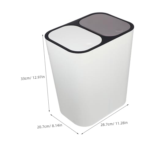 Caneca de basura doble compartimento beige 33x28.7x20.7 cm miniatura 2