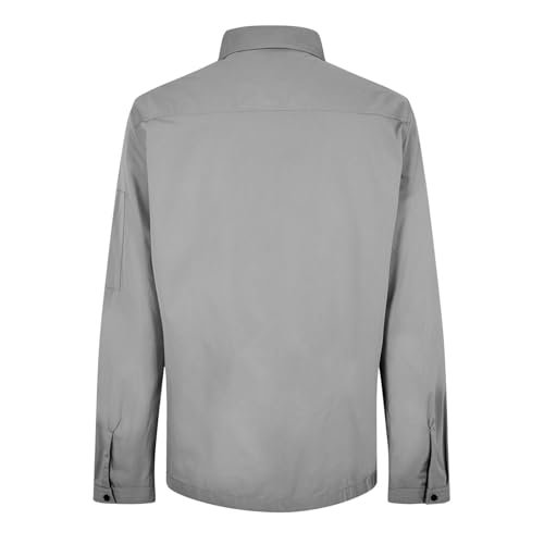 Image of Hugo Men's Cotton Mix Canvas Zip Up Overshirt