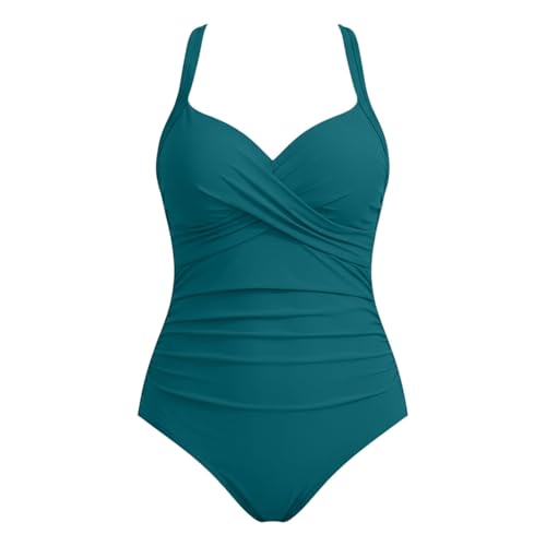Traje de baño retro que estiliza el abdomen en talla grande con falda corta 3