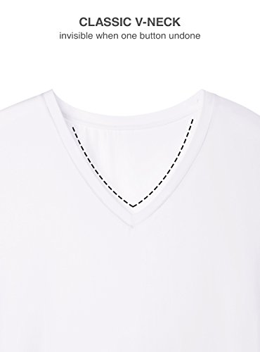 David Archy Men's 3 Pack Micro Modal Underwear Soft Comfy V-Neck Undershirts (L, White) #TOP3