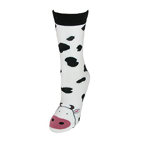 K. Bell Socks FBA_TUBE-13331 Casual Sock, 9-11, Cow Multi