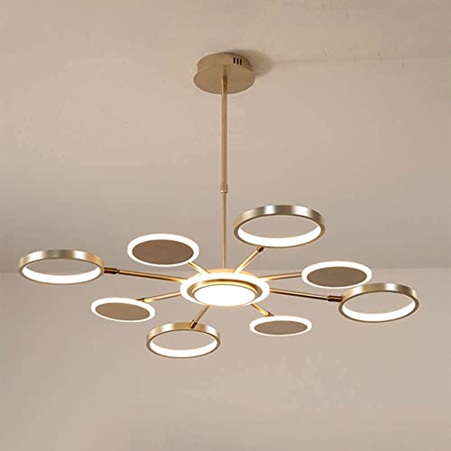 Suspension LED salon et chambre à coucher design moderne noir 6 têtes