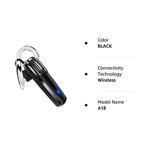 Gixxted Wireless Headset, V5.0 Wireless Handsfree Earpiece With Microphone 14 Hrs Driving Headset 360 Hours Standby Time For Iphone Android Samsung Laptop Trucker Driver #TOP7