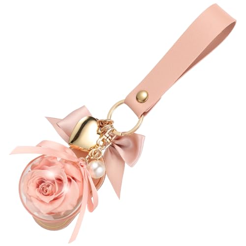 Porte-clés rose en fleurs éternelles pour sac à dos accessoire de mode