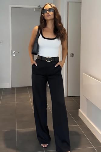 Business Outfits for Women 2025 Wide Leg Dress Pants - Travel & Casual Pants for Women - Elegant & Comfortable3