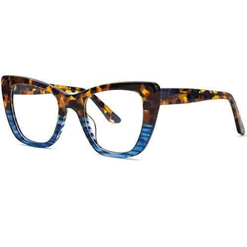 Image of VOOGLAM Cat Eye Blue Light Blocking Glasses, Fashion Multicolor Glasses Frame for Women Anti Eyestrain & UV