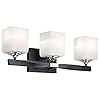 Kichler Marette 22.75″ 3 Light Vanity Light with Satin Etched Cased Opal Glass in Black