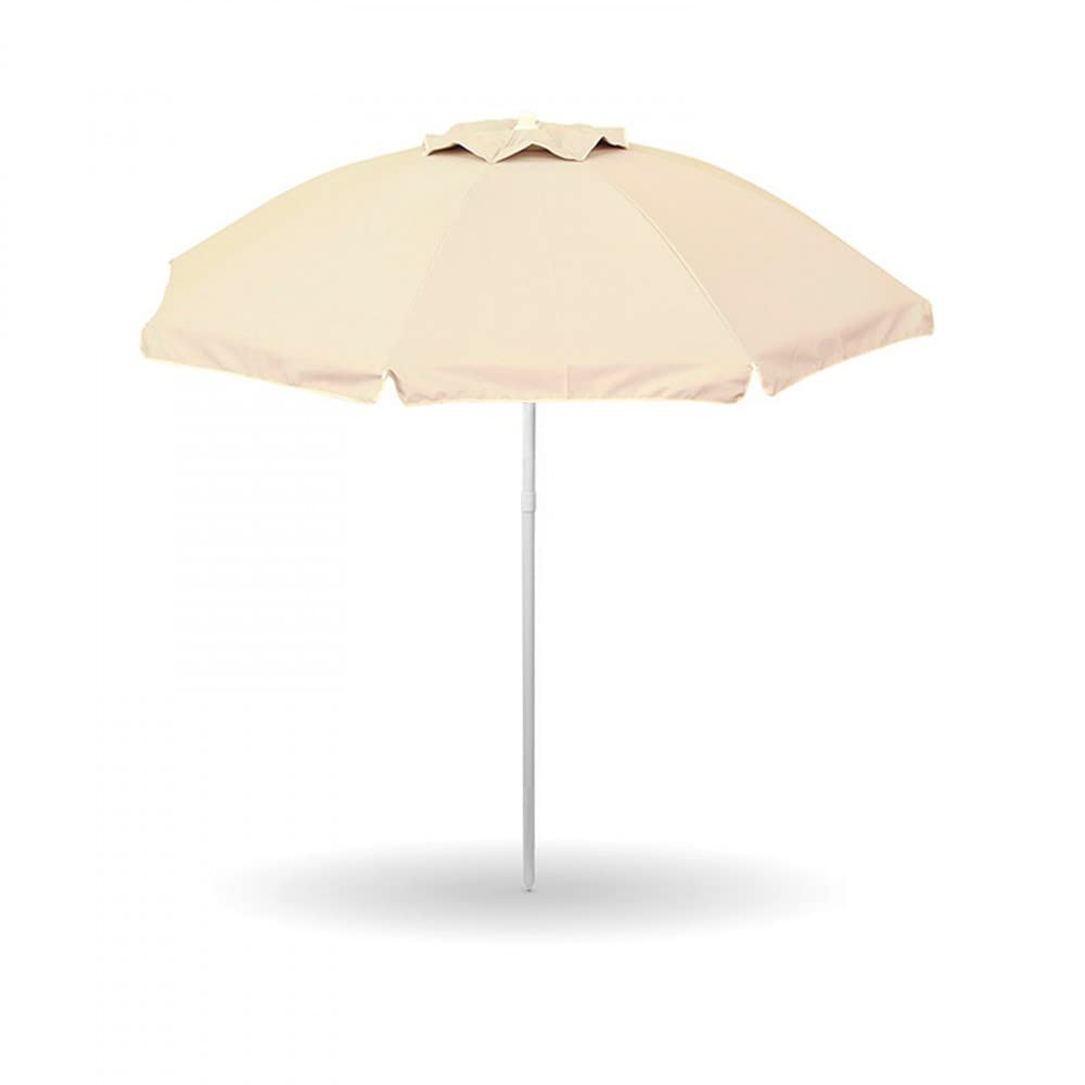 Ombrellone da Mare Spiaggia Giardino Diametro 200 con Palo 32mm Fibra di Vetro Poliestere Anti UV Reflex Ecru