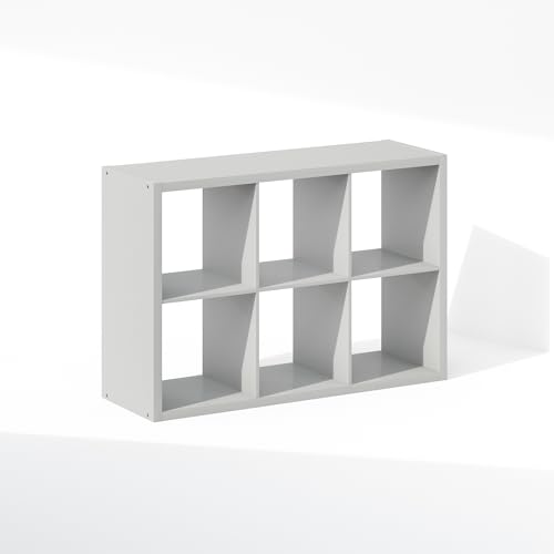 Image of Furinno Cubic Extra Thick 6-Cube Closet Organizers and Storage, Light Grey | 14.6 x 30 x 44 in, Open Shelf Closet Storage, Closet Organizer, for Wardrobe, Bedroom, Living Room