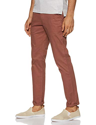 Image of Marks & Spencer Mens Solid Mid Rise Slim Fit Chinos