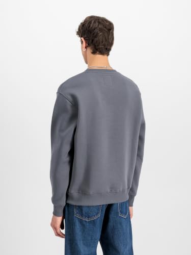 Alpha Industries Herren Basic Pullover Sweatshirt, Blickdicht, Grauschwarz/Schwarz, XXL – Ansicht 4