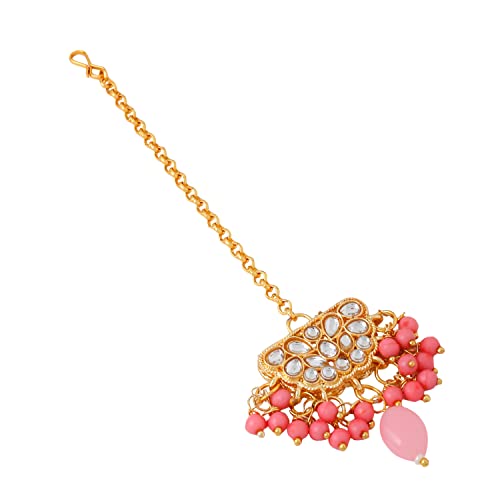 Image of Yellow Chimes Jewellery Set for Women and Girls Kundans Necklaces Set | Gold Plated Multilayer Beads Beaded Kundan Necklace Set | Birthday Gift for girls and women Anniversary Gift for Wife