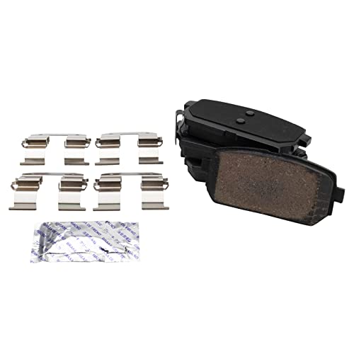 Image of TRQ Rear Brake Pad and Rotor Set Ceramic Parking Shoes Compatible with 2007-2010 Kia Rondo
