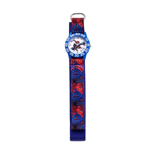 Marvel WMA000189 Spider-Man Kids' Plastic Time Teacher Analog Quartz Nylon Strap Watch thumb #4