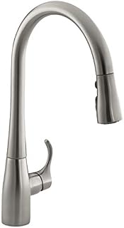 KOHLER K-596-VS Simplice Kitchen Faucet, Vibrant Stainless