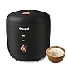 CHACEEF Mini Rice Cooker 2 Cups Uncooked, 1.2L Rice Cooker Small with Non-stick Pot, Portable Travel Rice Maker with One Touch & Keep Warm Function,White Rice, Brown Rice, Oatmeal, Black