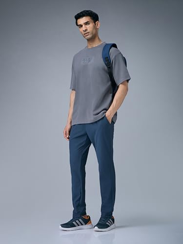Image of TECHNOSPORT Men Printed Oversized Round Neck T-Shirt with COTFLEX, Dry Fit Sports Tee, Oversized Activewear T-Shirt for Gym, Running, Sports & Casual Wear