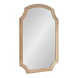 Kate and Laurel Carlow - Espejo de arco festoneado de madera vintage, 23 x 32 pulgadas, madera natural, espejo decorativo tradicional para usar como espejo de tocador de baño o espejo de entrada