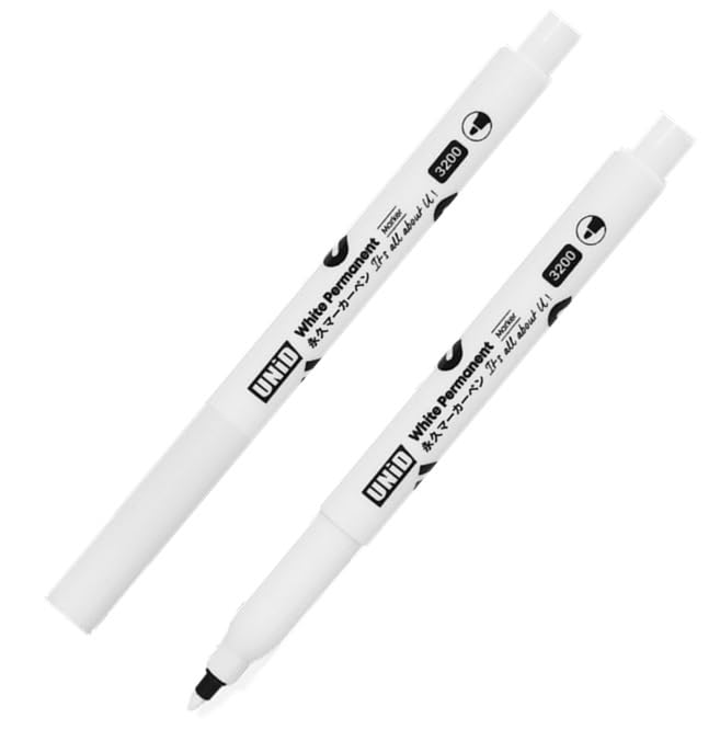 Leaderart White Permanent Markers, Fine Tip 6 Count Xylene Free