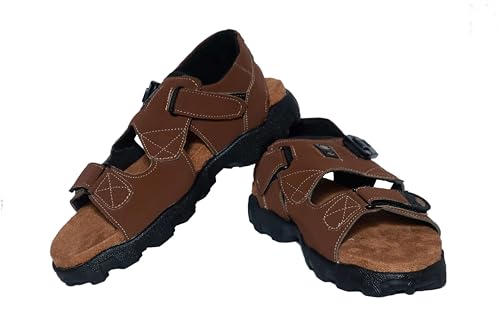 Image of Men's Suede Sports Sandals | Adjustable Strap Design | Lightweight Airmix Sole | Comfortable Sandals | Anti-Slip Casual Footwear | Tan1-7
